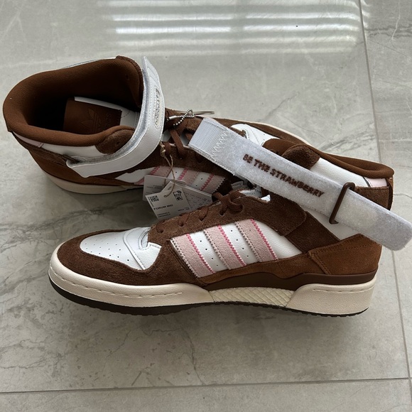 Adidas Forum Mid Men's Shoes Size 12 ‘chocolate to my strawberry' GY6802 Rare - Picture 3 of 12